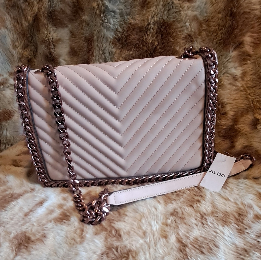 Aldo Light Pink Chevron Shoulder Bag